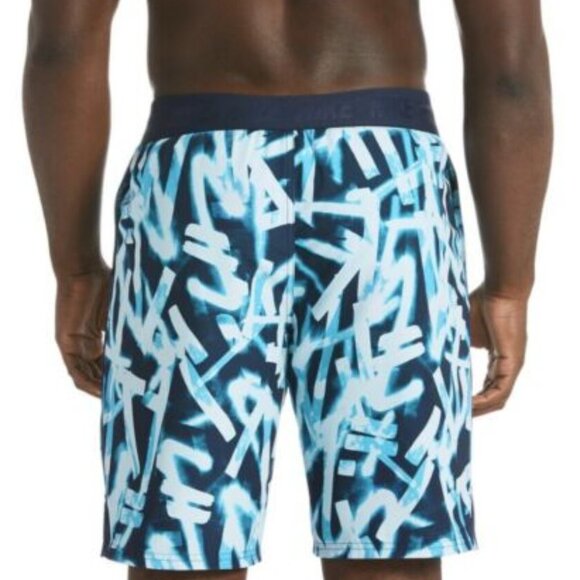 Nike Glow Diverge 9" Board Shorts Swim Trunks, Blues, Size Large - Picture 2 of 13